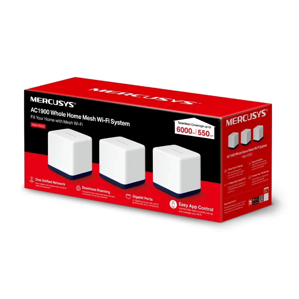Mercusys Halo H50G – Pack 3 AC1900 Mesh