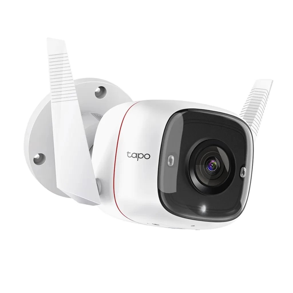 Tapo C310. Cámara IP Tapo Wifi de exterior 3MP visión nocturna de 30m audio bidireccional soporta almacenamiento de hasta 128GB asistencia por voz con asistente de Google y Amazon Alexa