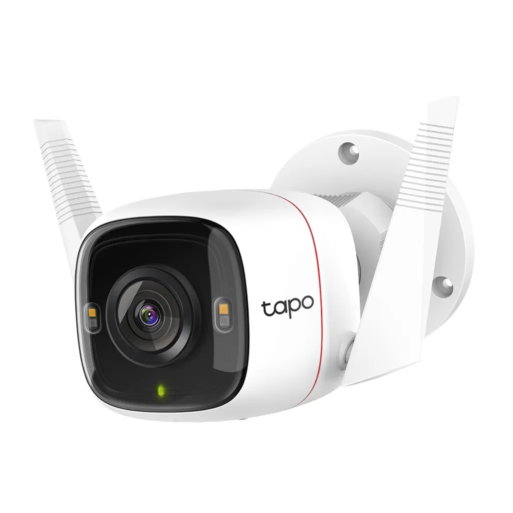 Tapo C320WS. Cámara IP Tapo wifi exterior tipo bullet 2K visión nocturna a color almacenamiento de hasta 256GB control por voz con asistente de Google y Amazon Alexa