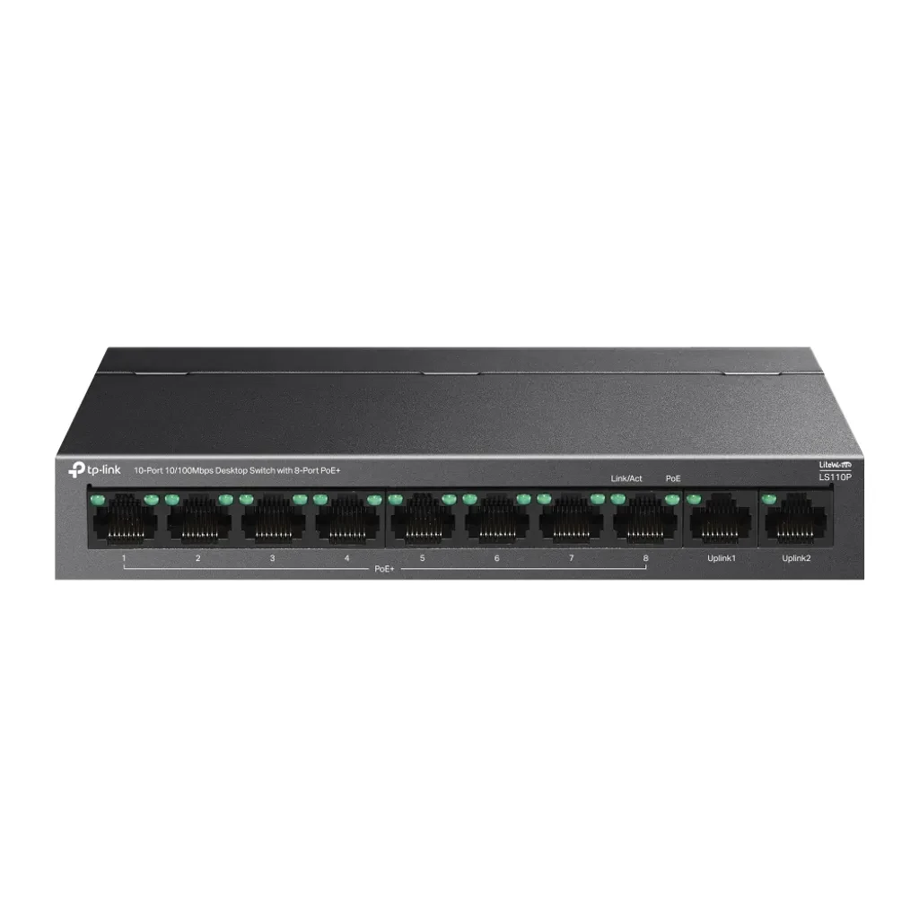 TP-Link LS110P | Switch de Escritorio 10 Puertos | 8 Puertos PoE+ Fast Ethernet