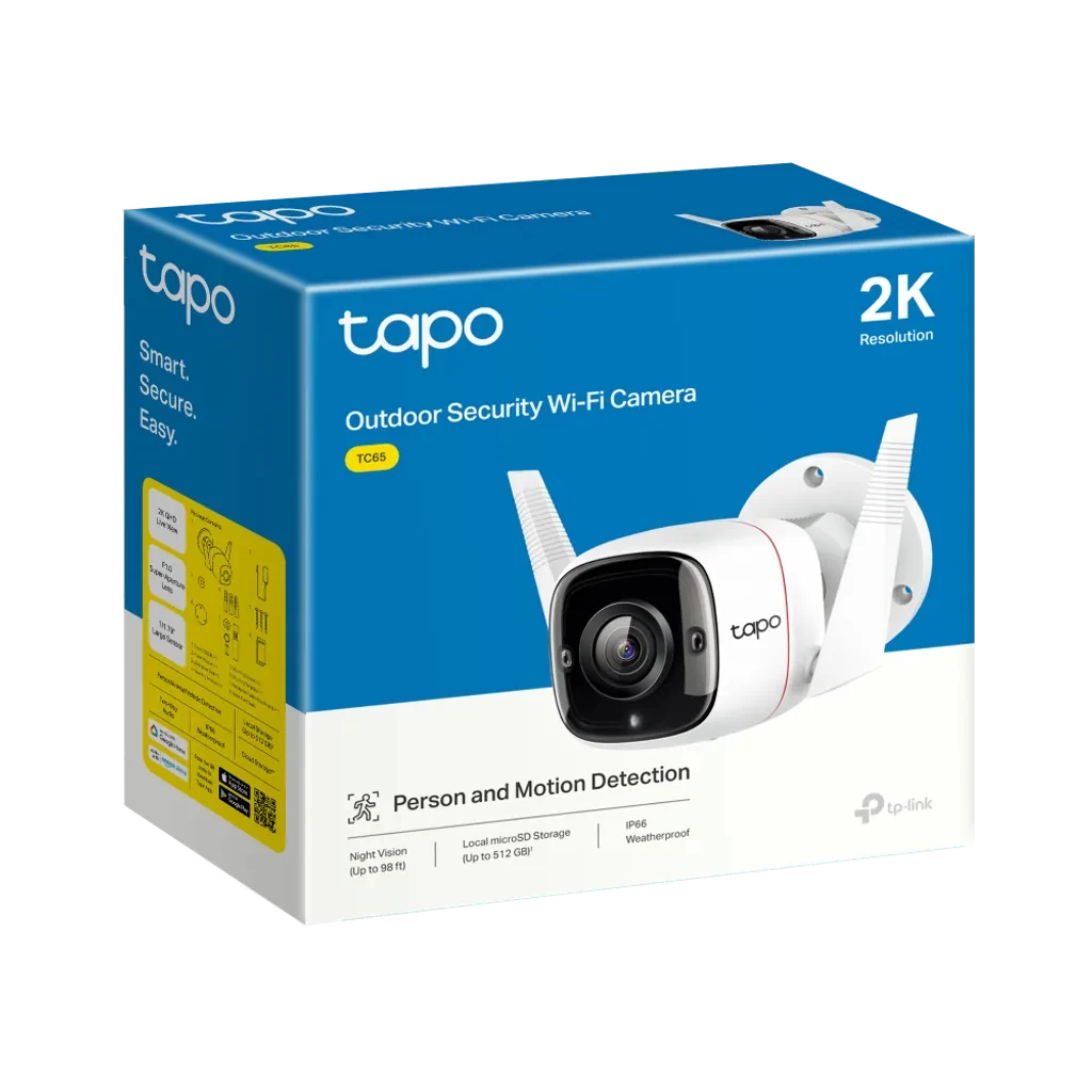 Tapo TC65 | Cámara WiFi Exterior 3MP Ultra HD | Visión Nocturna 30m e IP66